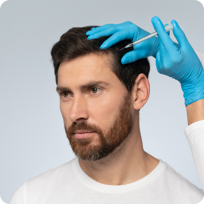 PRP (Platelet-Rich Plasma), GFS (Growth Factor Stimulation), and mesotherapy are treatments that use injections of natural growth factors or nutrients to rejuvenate skin and stimulate hair growth. Benefits include enhanced skin texture, improved hair density, natural results, minimally invasive procedures, and quick recovery.